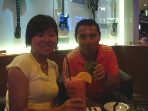Guest and Guide in Bar 