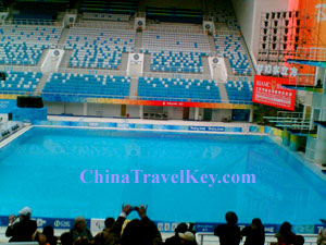 Travelers in Beijing Olympic Park 