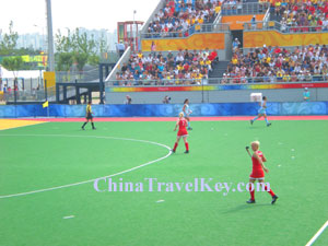 Travelers in Beijing Olympic Park 