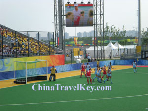Travelers in Beijing Olympic Park 