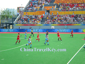 Travelers in Beijing Olympic Park 