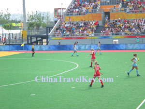 Travelers in Beijing Olympic Park 
