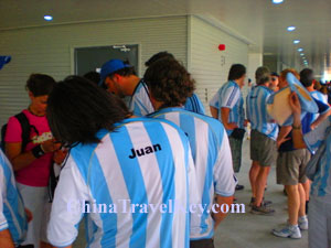 Travelers in Beijing Olympic Park 