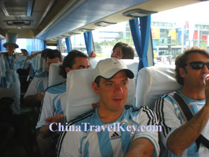 Travelers in Beijing Olympic Park 