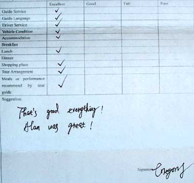 Chengde tour testimonial