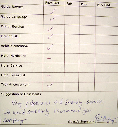 Chengde tour testimonial