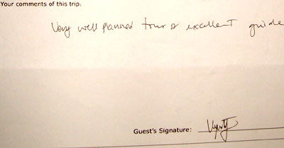 Chengdu tour testimonial