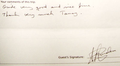 Chengdu tour testimonial