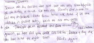 China Tour Testimonial. Click here to see more.