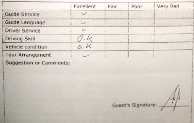 Guiyang tour feedback of 1089 tour