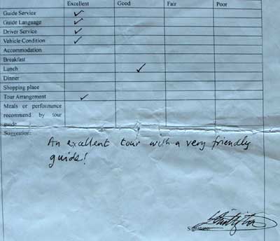 Guiyang tour feedback of 944 tour
