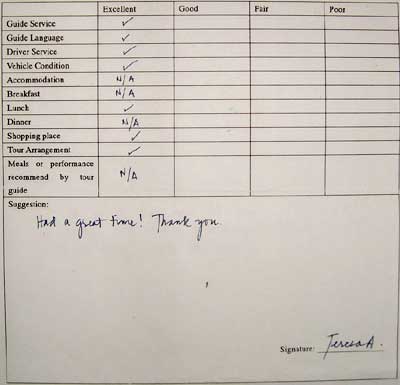 Hohhot tour testimonial
