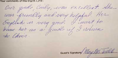 Huangshan Tour Testimonial, click here to see more.