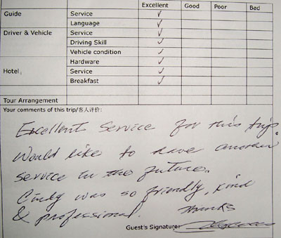 Silk Road tour testimonial, click here to see more.
